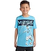 Messi Boys' Lifestyle Short Sleeve Top, Loose-Fit Shirt with Logo, Comfortable, All-Day Wear