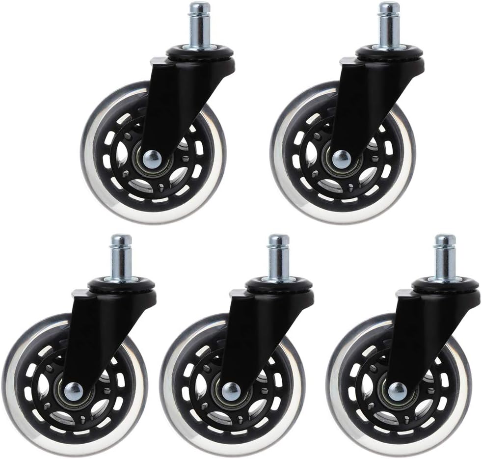 MYA 5 Pcs 11x22mm Office Chair Swivel Wheels Rubber Wheels Safe Rolling