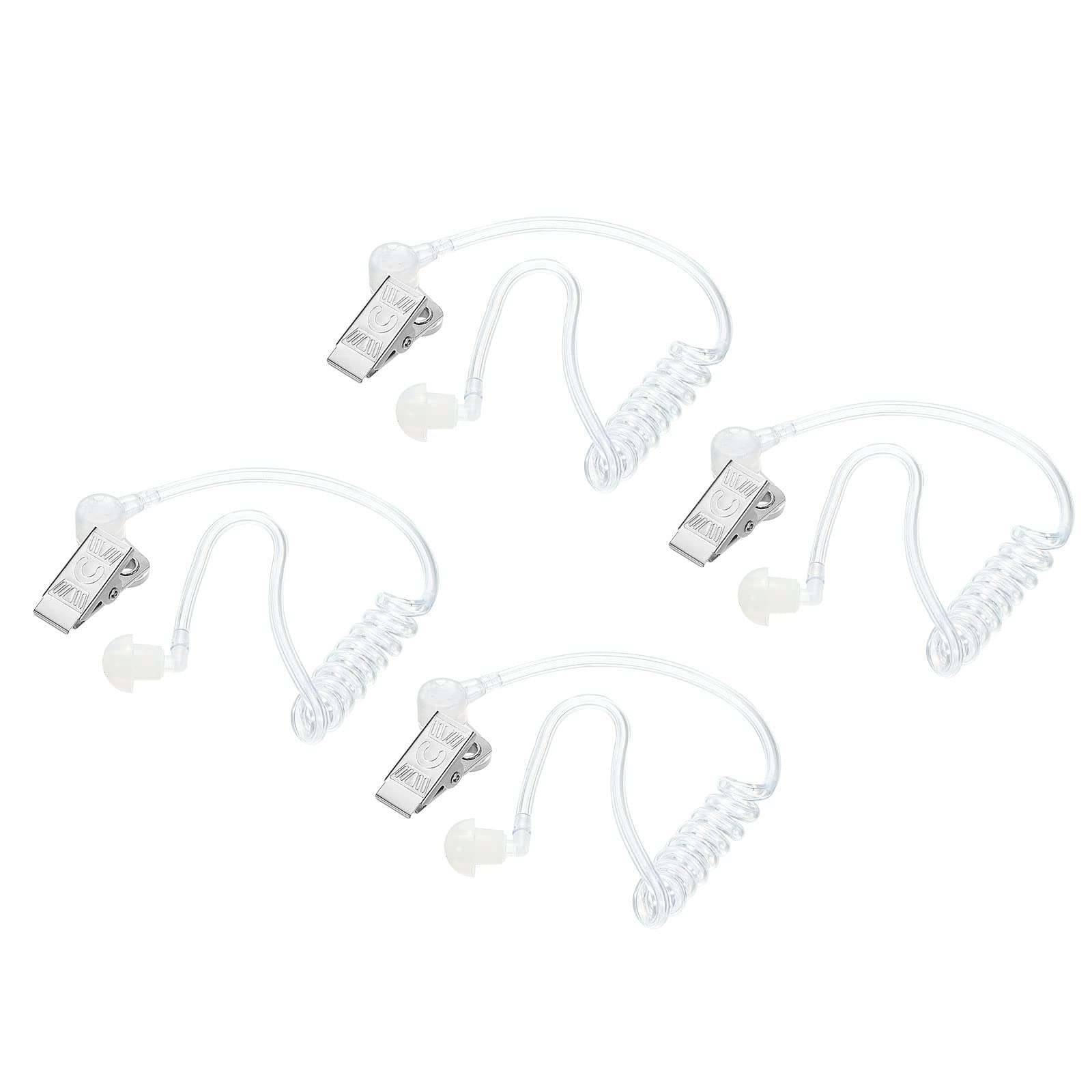 sourcing map Ear Piece Headset Earpiece Agent Secret Earpiece Costume Prop, Replacement Acoustic Tube for 2-Way Radio Audio Headsets, Pack of 4