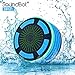 SoundBot IPX7 Waterproof 5W Bluetooth Wireless Shower Speaker with 8Hrs Playback, Built-In FM Radio Tuner, LED, Premium HD Sound, Water Weather Resistant Portable Speakerphone, SB531 (BLUE)