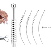 GEMQUEEN Piercing Ball Grabber Tool, 14-20G Taper for Changing Jewelry | Surgical Steel Flat Back Earrings Threader Tool Insertion Pin, Body Piercing Kit for Ear Rook Conch Nose Lip Jewelry Removal