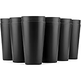 KX-WARE 32-ounce Plastic Tumblers Large Drinking Glasses, set of 12 Black