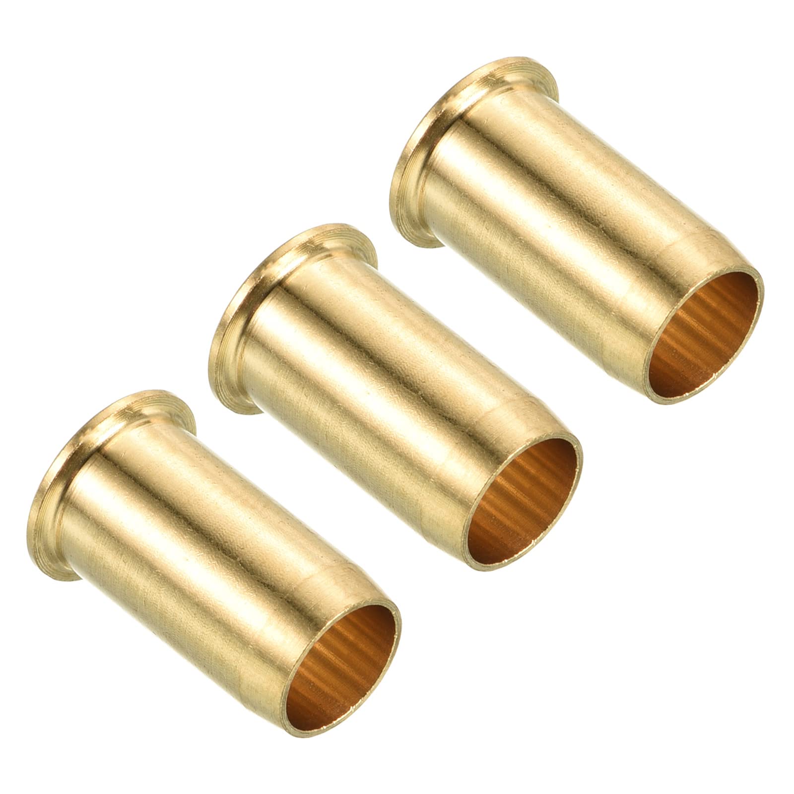 PATIKIL 8mm Tube Brass Compression Fittings, 3 Pack Insert Tube Support Compression Sleeve Fitting