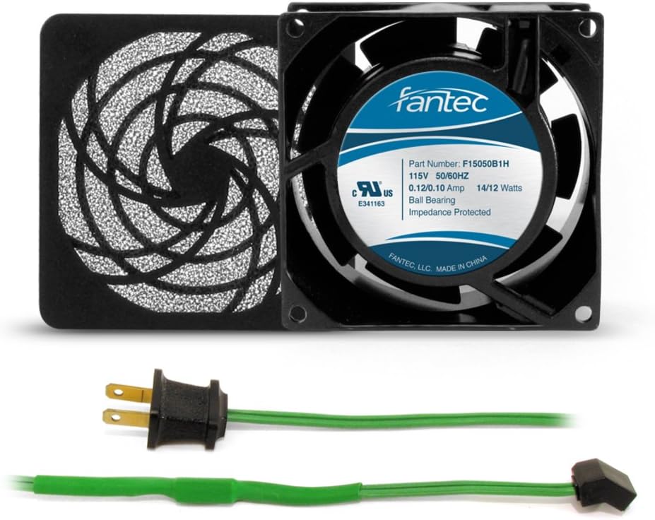 Gardtec GCAB701 80 mm Cabinet Cooling Fan Kit, Fan/Filter/Cord 120V