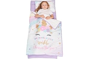 Extra Large Toddler Nap mat by Cokouchyi, Toddler Sleeping Bag with Removable Pillow, Measures 53 x 21 x 1.5 Inches, Sleeping Mat, Ideal for Daycare and Preschool Kindergarten