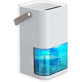 Litever Dehumidifier Dual Core Small Quiet for Bathroom RV Bedroom | Portable, Auto Shut OFF, 57OZ Water Tank. Delay-Off Timer and Ambient Light. Perfect for Small Basement RV Camper Closet