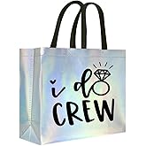 CUTERUI GIFTED 1 pcs Iridescent I Do Crew Non-Woven Gift Bag for Bridesmaid Gifts,Bachelorette Party Favors,Wedding Party Gifts