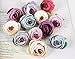 AlphaAcc Pack of 10 Wedding Favor Mini Flower Head Artificial 1.5 Inch Silk Rose Heads for Bridal Shower Decorations Replacement for Flowers Bouquet - Vintage Burgundy