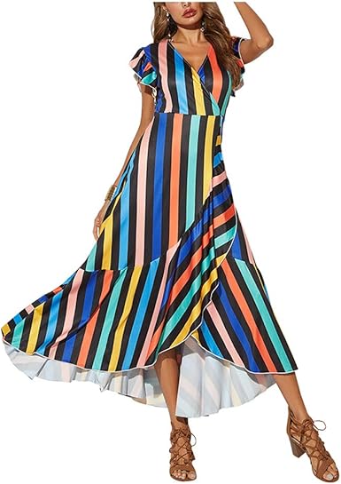 vertical striped maxi dress