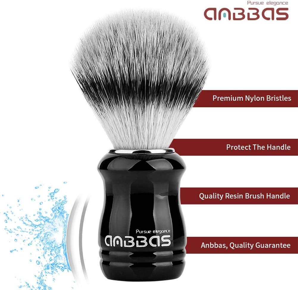 Anbbas Synthetic Badger Shaving Brush,3in1 Kit with Stainless Steel Shaving Stand and Bowl for Men Wet Close Shave - Image 4