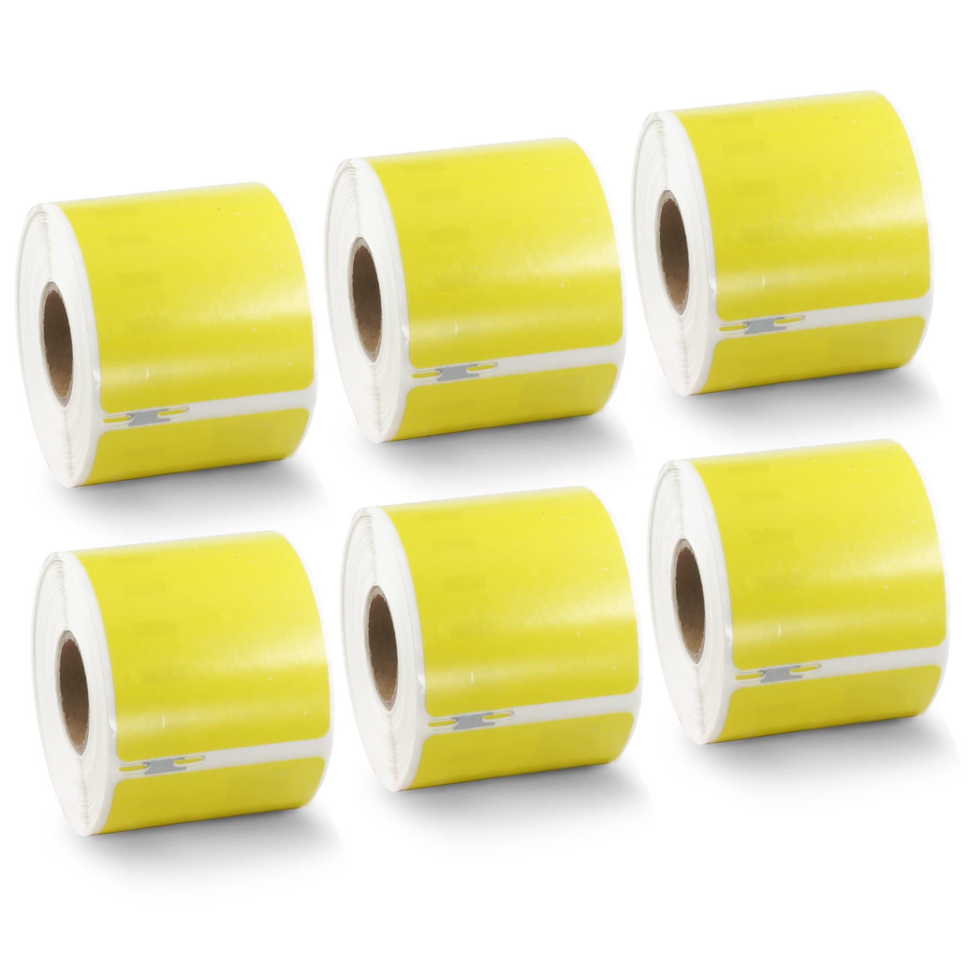 BETCKEY - 6 Rolls Yellow Large Shipping/Name Badge Labels Compatible with DYMO 99014(S0722430), 54mm x 101mm, 1440 Colored Labels Compatible with DYMO LabelWriter 450, 4XL, NOT Fit 550 or 5XL