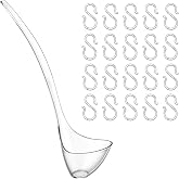 Domensi Christmas Plastic Punch Bowl Ladle 13.5 Inch with 20 Cup Hooks | for Punch Bowl Beverage Dispenser, Ideal for Juice Sangria Wedding Baby Shower Party, Reusable Serving Spoon with Hooks