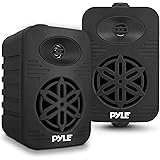 Pyle Indoor Outdoor Speakers Pair - 300 Watt Dual Waterproof 4” 2-Way Full Range Speaker System w/ 1/2” High Compliance Polym