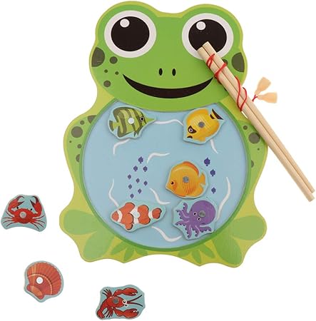 Amazon Toygogo 子供の磁気釣りはゲームの回転魚のゲームの釣り竿のおもちゃのゲームを巻き上げます グリーンカエル おもちゃ雑貨 おもちゃ