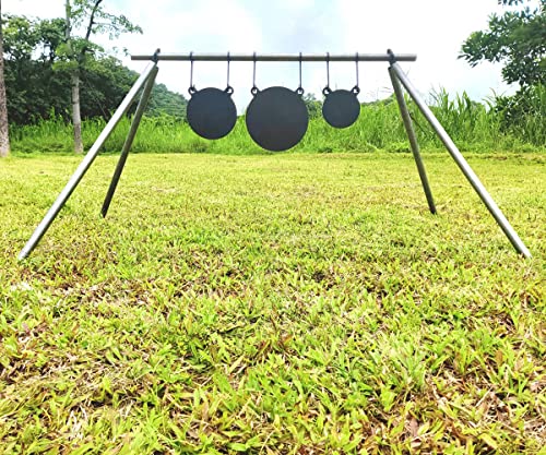 FULLBOW AR500 Steel Target Hangers and Gong Targets Combo Pack, Gong