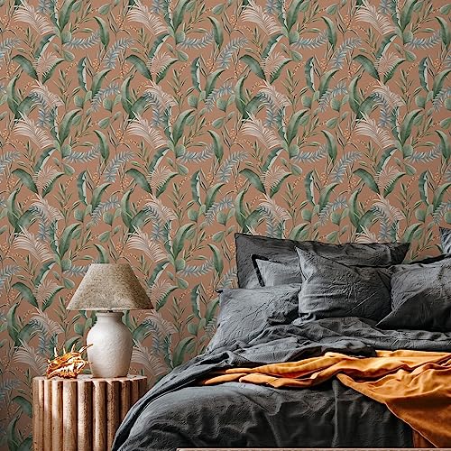 A.S. Création Livingwalls Dschungeltapete Orange Rot Tapete Wohnzimmer Schlafzimmer 394362 - Vliestapete Dschungel - 10,05 m x 0,53 m für 5,33m² - Made in Germany