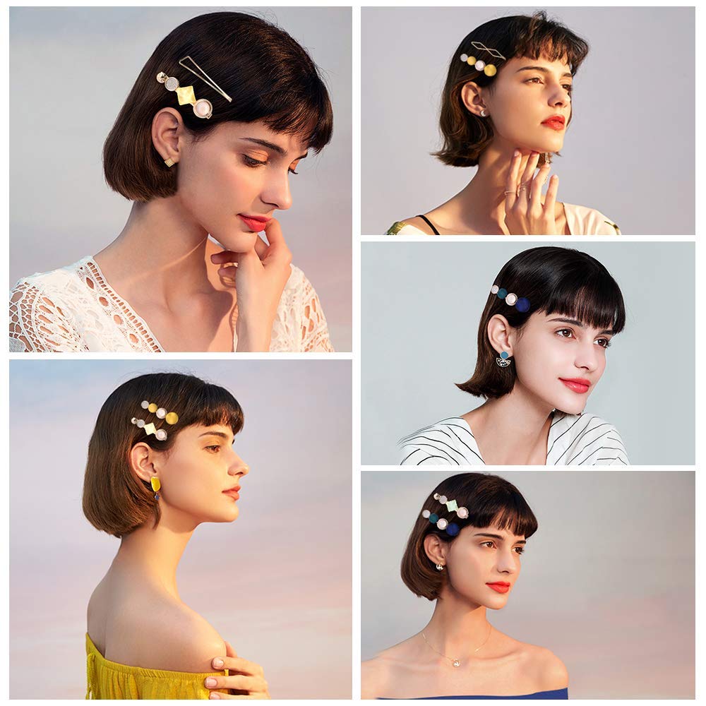 20 Pack Hair Accessories, Fashion Korean Pearl Hair Clips, Acrylic Resin Macaron Barrettes for Women : Beauty