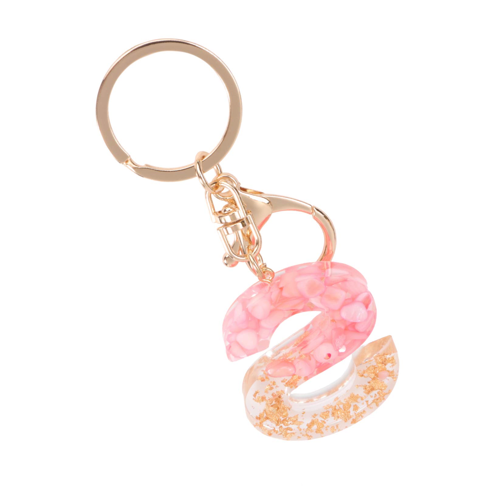 STOBOK 1 Pc Keychain Pendant English Alphabet Design Tassel Large Alphabet Letter Keyring Charm Key Chain for Women (Pink S)