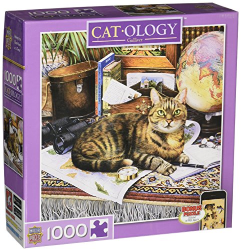 MasterPieces Cat-O-logy Gulliver Square Jigsaw Puzzle, Art by Geoffrey Tristram, 1000-Piece