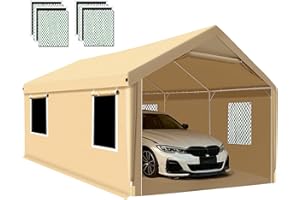 CooTentler Rainproof Portable Paint Booth 20X12X10FT Spray Booth with 4pcs Double-Layer Air Filters & Floor for Painting Cars, Auto Parts, Furnitures and Other Items (Beige)