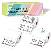 Lemketan 40mm x 30mm Thermal Labels Compatible for Supvan T50M Pro, Phomemo M110, 1.57''x1.18'' Label Maker Tape Refill, Weatherproof & Tear-Resistant Thermal Stickers [300 Labels/Roll x 3]