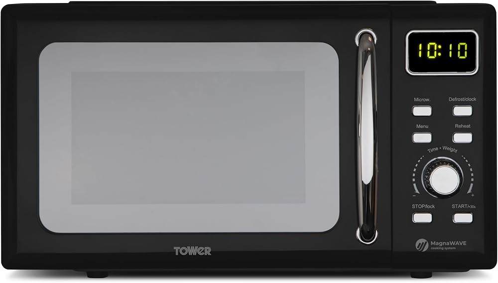 Tower Digital Microwave 800W 20L MagnaWave Black Chrome T24041BLK
