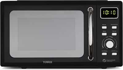 Tower Digital Microwave 800W 20L MagnaWave Black Chrome T24041BLK