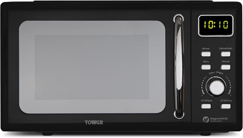 Tower Digital Microwave 800W 20L MagnaWave Black Chrome T24041BLK