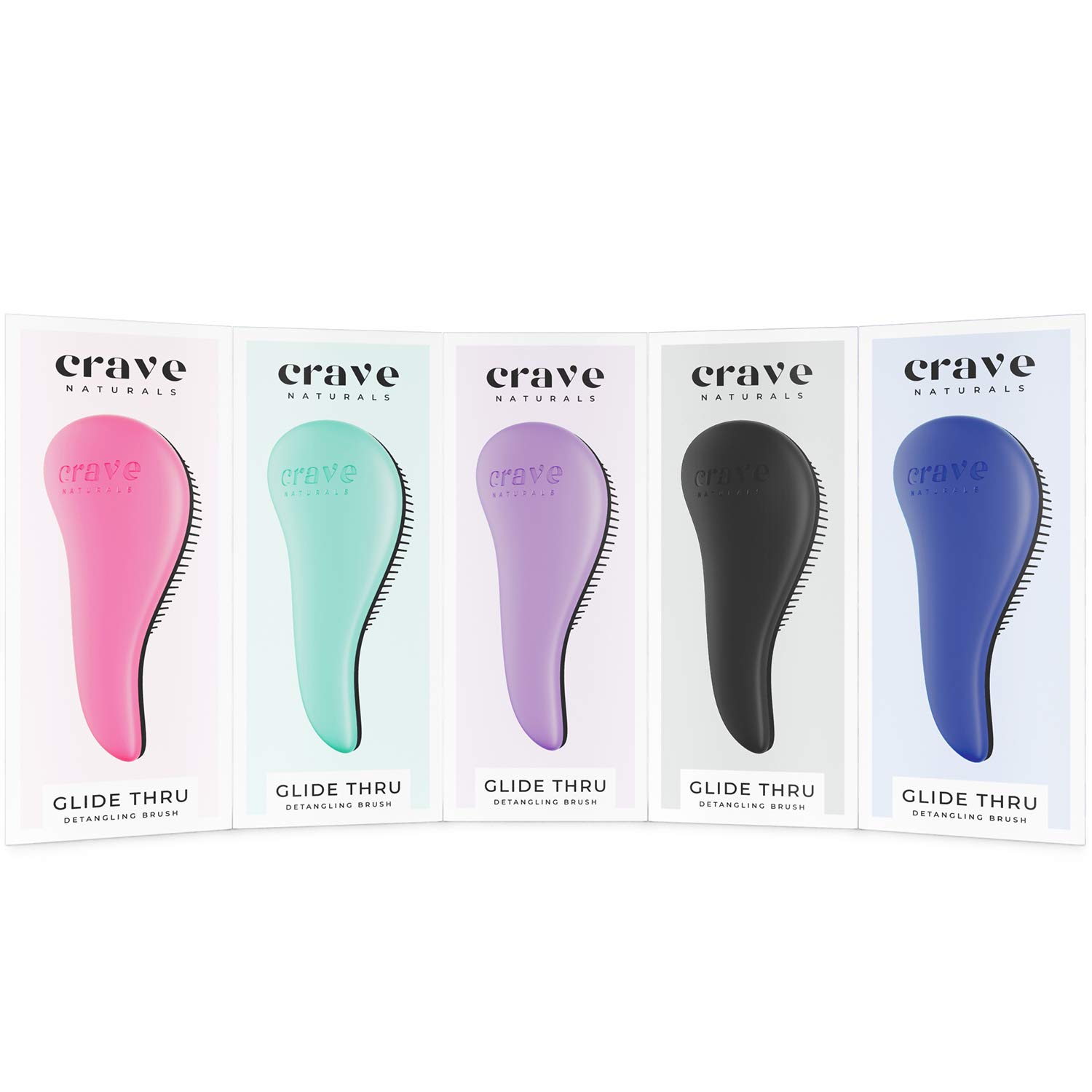 Crave Naturals Glide Thru Detangling Brush for Adults & Kids Hair - Detangler Comb & Hair Brush for Natural, Curly, Straight, Wet or Dry Hair (TURQUOISE): Beauty