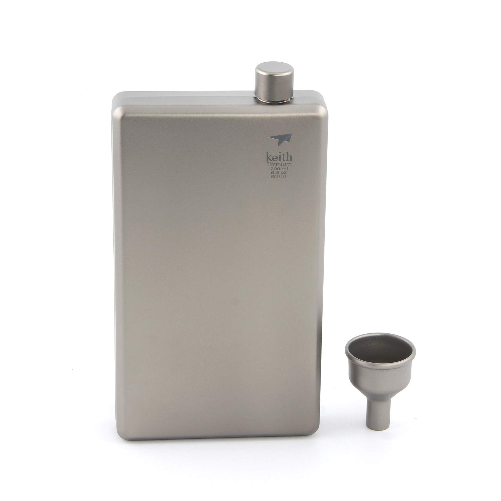 Keith 200ml Titanium Flask Portable Outdoor Whisky Pot Drink Ware Portable Outdoor Sports Wine Flask (Ti9307)