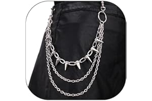 Vivian&CD Jean Chain Belt for Men&Women, Pocket Chain Goth Punk Chain Belt Chain Layered Chunky Pants Chain and Vintage Hip Hop Wallet Chain Jewelry Accessory for Women Men