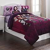 Disney Descendants 4 Piece Bedding Set Comforter and Sheets, Group Cast Image, Twin Size