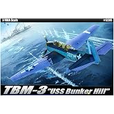 Academy TBM-3" USS Bunker Hill Airplane Model Building Kit, Navy