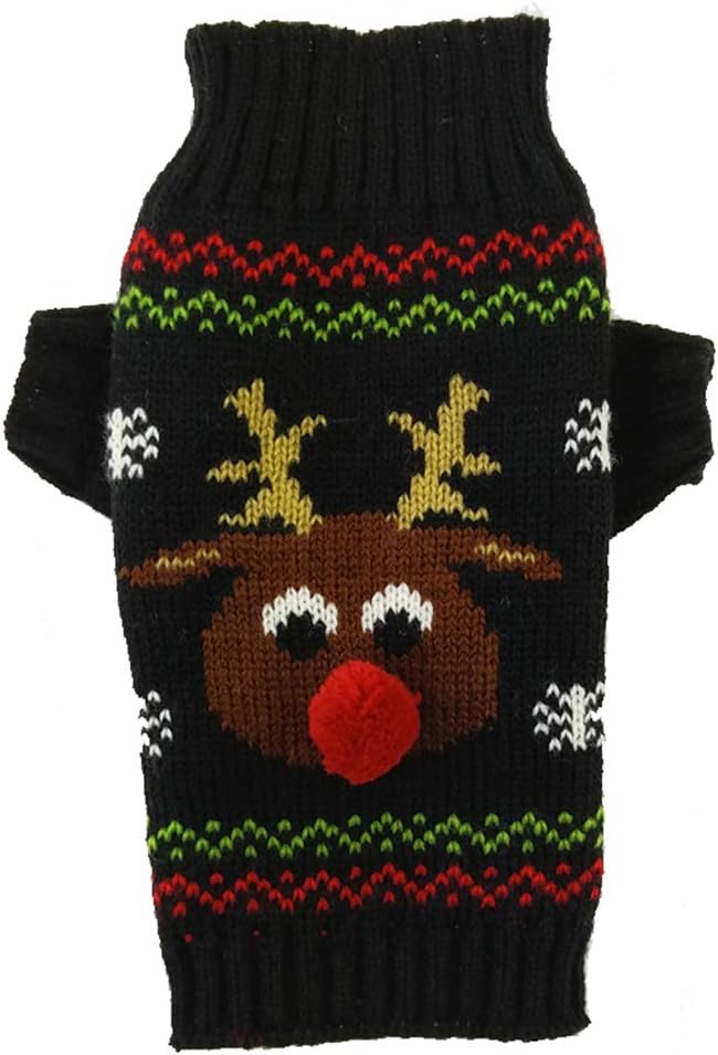 TENGZHI Christmas Dog Costumes Knitted Pet Dog Christmas Sweater,Reindeer Holiday Pet Clothes Jumper For Small Medium Large Dogs Puppy Kitten Cats - Image 4