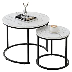 aboxoo Round Nesting Coffee Table Side Table Set of