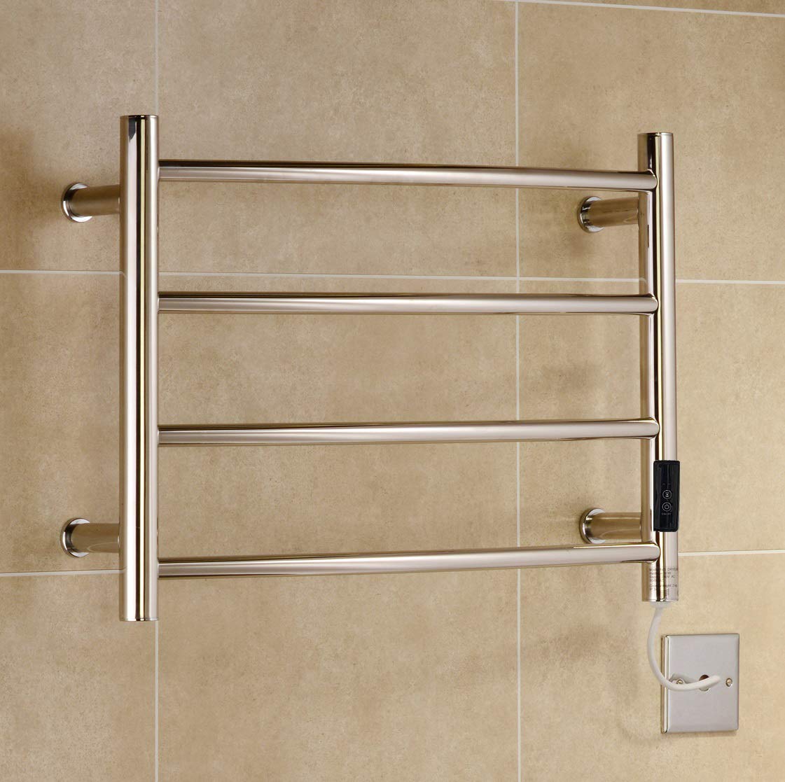 Perugia Electric Stainless Steel Towel Rail H420mm W600mm Electric Bathroom Towel Radiator