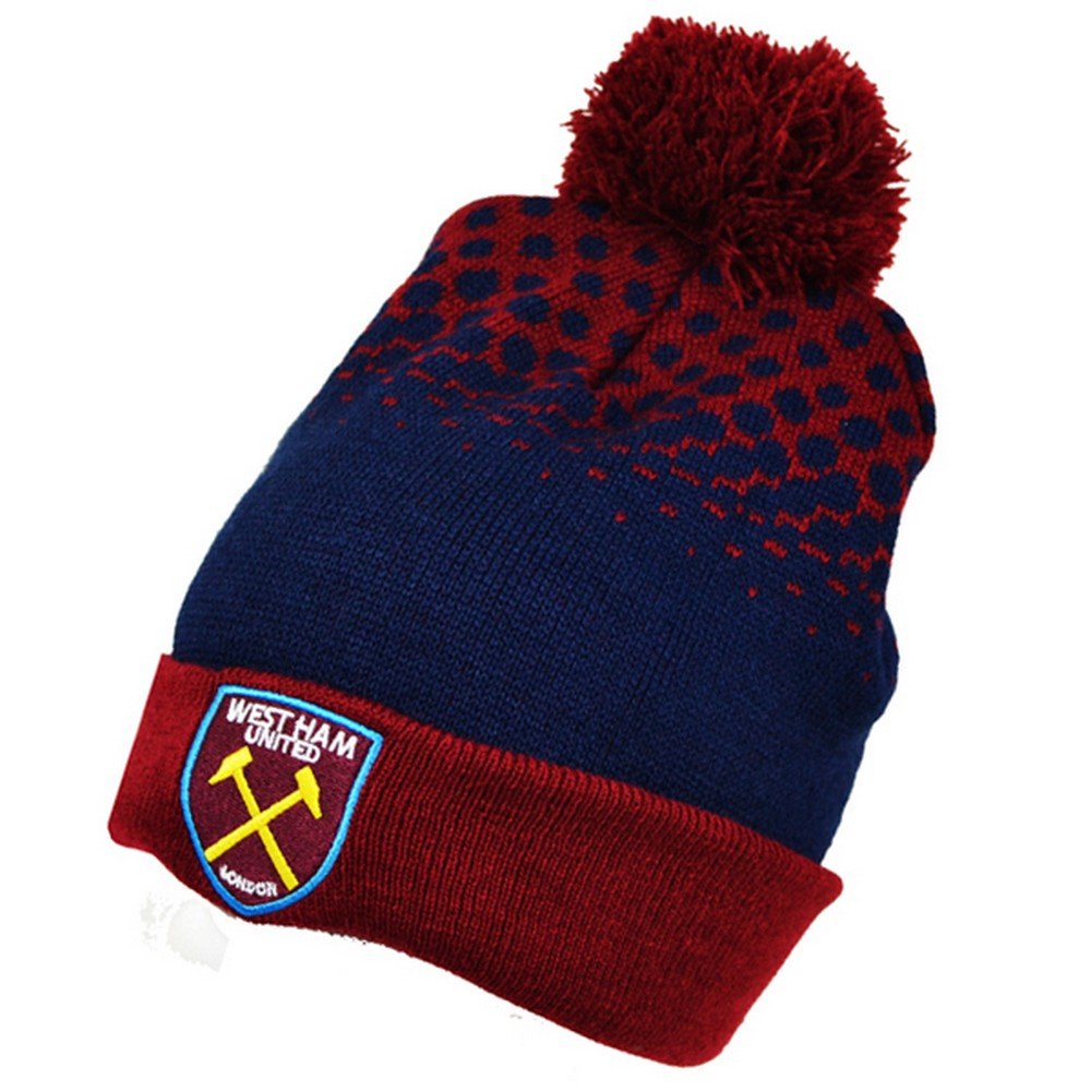 West Ham Fade Design Bobble Hat Blue/Red
