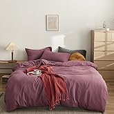 CLOTHKNOW Pale Mauve Queen Comforter Set 3Pcs Dusty Purple Bedding Comforter Sets Soft All Season Purple Comforter with 2 x Pillow Cases