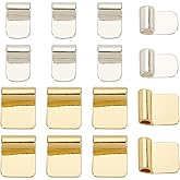 arricraft 16 Pcs Glue on Bails Tibetan, 2 Sizes Silver Golden Brass Spoon Bails with Long Loop Wide Pad Glue on Pendant Bails Charms Connector Hanger for DIY Pendant Necklace Jewelry Making 4.5mm Hole