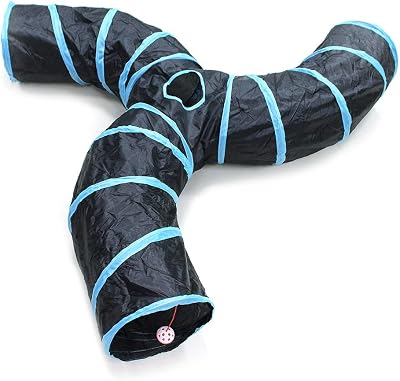 Bemodst S-Type Cat Tunnel 2/3/4 Way Collapsible Maze Small Animal Toy