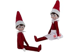 Worlds Smallest World's Smallest Elf on The Shelf Bundle Set of 2 Boy and Girl Light Tone - 4 Inches Tall!