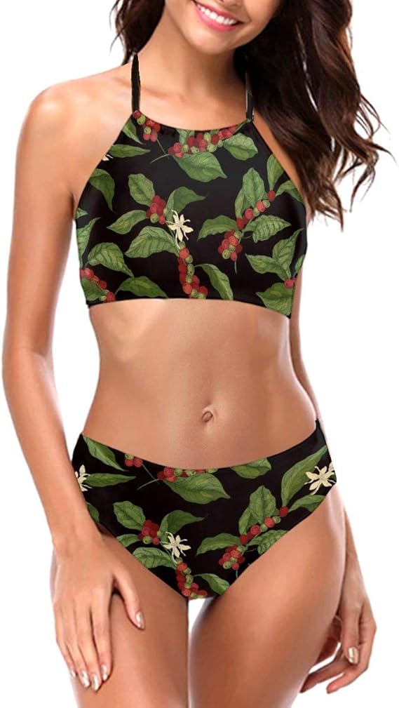 Hand Painted Coffee Beans Womens Bathing Suits
