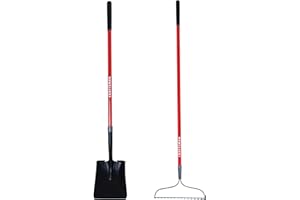 CRAFTSMAN 2-Piece Garden Tool Set with Transfer Shovel and Bow Rake, Fiberglass Handles, Cushion Grips for Landscaping, Gardening & Yardwork