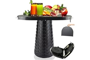 maliven Portable Folding Table and Stool 2 in 1, Lightweight Collapsible Table for Camping Picnic Beach, Small Foldable Table for Party