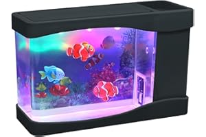 Lightahead® Artificial Mini Aquarium A Sensory Multi Colored LED Swimming Fish Tank with Bubbles