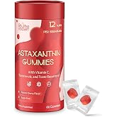 Astaxanthin Gummies &ndash; Astaxanthin Supplements with 12mg Per Gummy 24mg Max, Sugar Free Vegan Antioxidant with Vitamin C, Resveratrol &amp; Tocotrienols &ndash; Supports Skin, Eye &amp; Immune Health &ndash; 60 Count