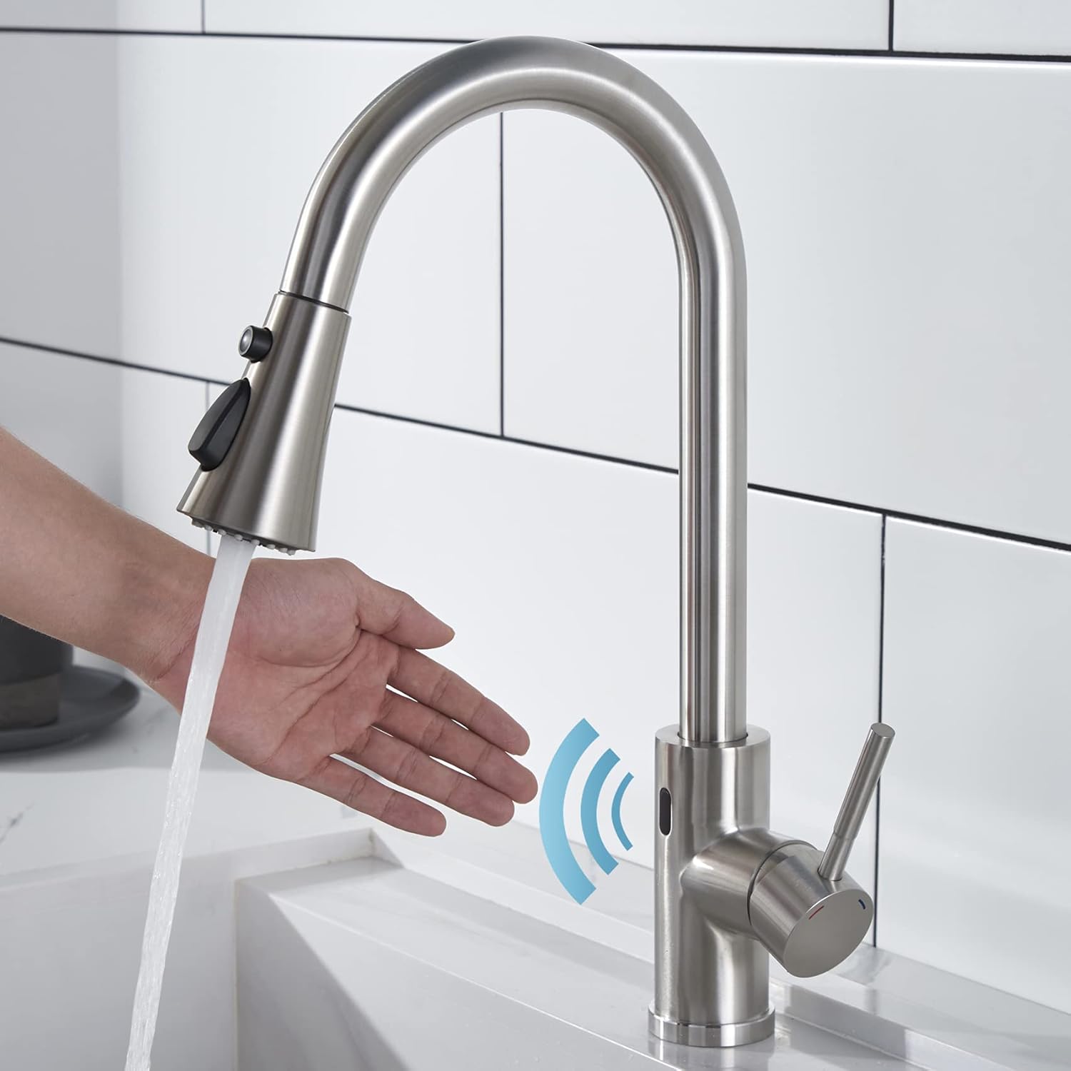 Lairuier Tounchless Faucet for Kitchen Sink Pull Down Automatic Motion