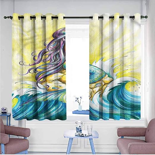 Amazon Com Samek Doorway Curtains Mermaid Fantasy Woman On Rock
