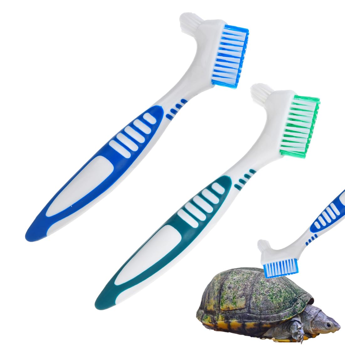 RAMGLYO 2 Pcs Turtle Cleaning Brush Turtle Shell Cleaning Brush Mini Double-Sided Cleaning Brush Removes Mud Dirt Debris for Animal Shell Health