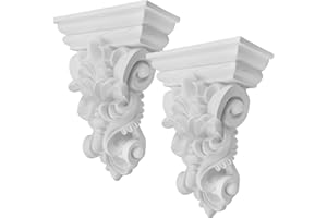 Coshar 2pcs Corbels for Countertop Corbels for Shelves White Corbels Decorative for Home Ceiling Corner Decor,8.1 inch